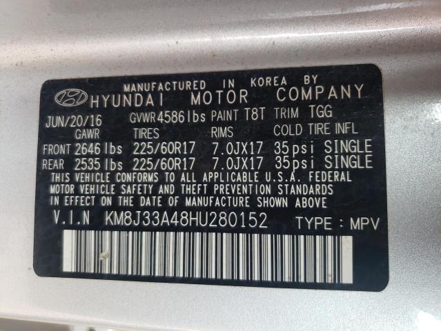 Photo 11 VIN: KM8J33A48HU280152 - HYUNDAI TUCSON 