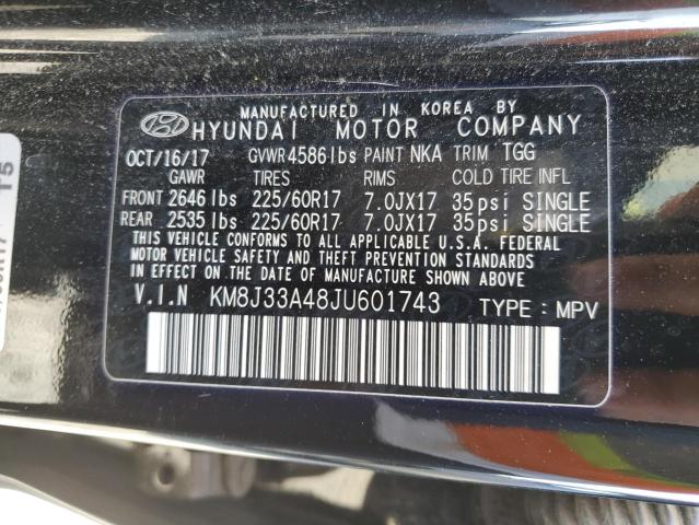 Photo 11 VIN: KM8J33A48JU601743 - HYUNDAI TUCSON SEL 