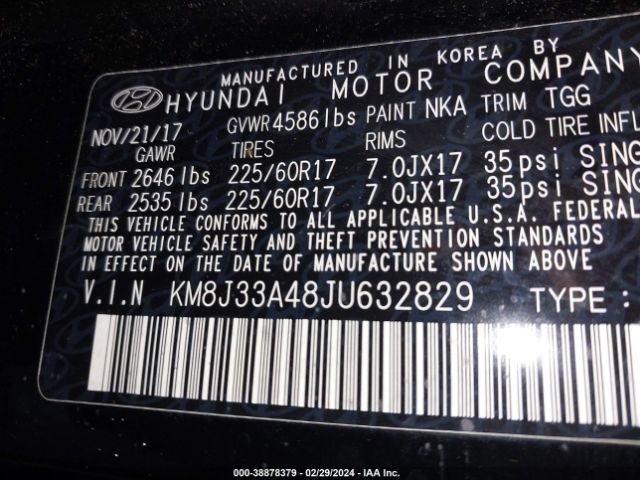 Photo 8 VIN: KM8J33A48JU632829 - HYUNDAI TUCSON 