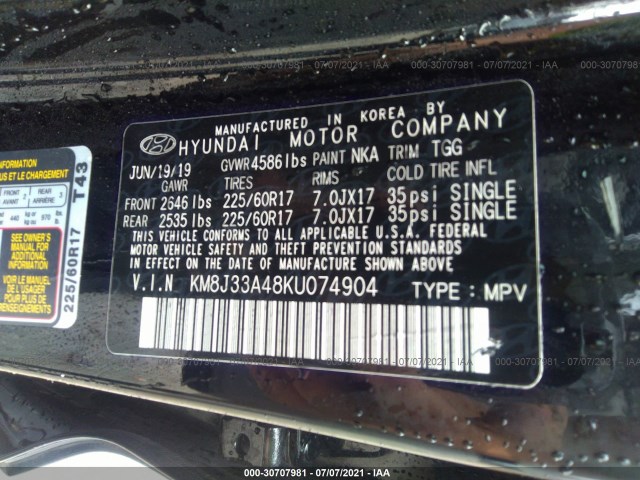 Photo 8 VIN: KM8J33A48KU074904 - HYUNDAI TUCSON 