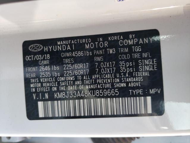 Photo 9 VIN: KM8J33A48KU859665 - HYUNDAI TUCSON LIM 