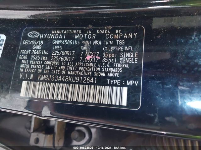 Photo 8 VIN: KM8J33A48KU912641 - HYUNDAI TUCSON 