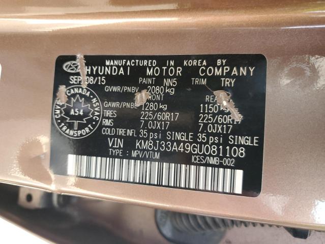 Photo 12 VIN: KM8J33A49GU081108 - HYUNDAI TUCSON LIM 