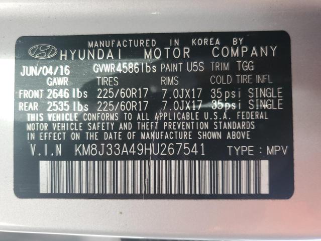 Photo 11 VIN: KM8J33A49HU267541 - HYUNDAI TUCSON LIM 