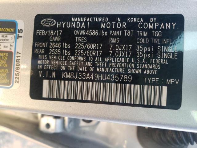 Photo 9 VIN: KM8J33A49HU435789 - HYUNDAI TUCSON 