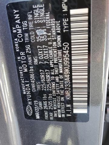 Photo 9 VIN: KM8J33A49KU995450 - HYUNDAI TUCSON LIM 