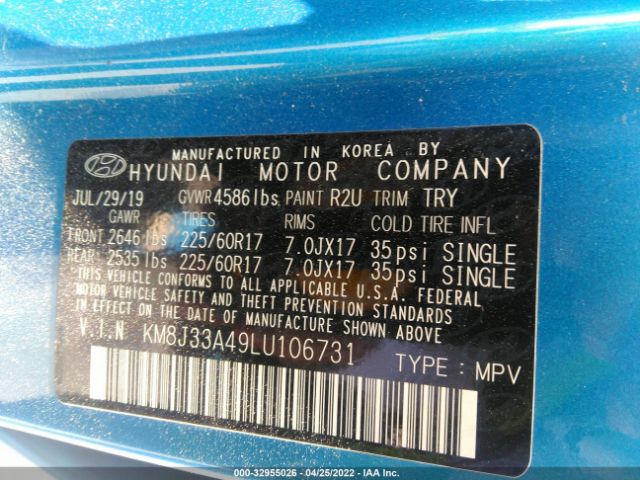 Photo 8 VIN: KM8J33A49LU106731 - HYUNDAI TUCSON 