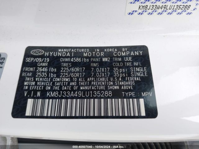 Photo 8 VIN: KM8J33A49LU135288 - HYUNDAI TUCSON 