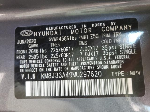 Photo 9 VIN: KM8J33A49MU297620 - HYUNDAI TUCSON LIM 