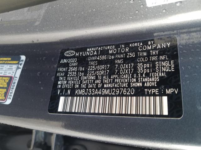 Photo 9 VIN: KM8J33A49MU297620 - HYUNDAI TUCSON LIM 