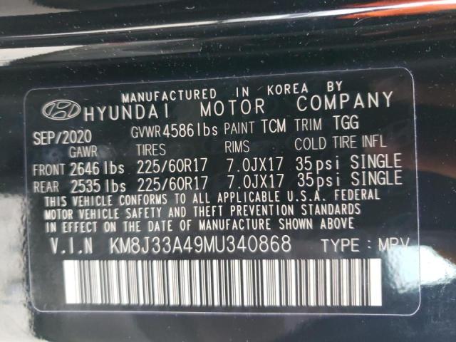 Photo 9 VIN: KM8J33A49MU340868 - HYUNDAI TUCSON LIM 