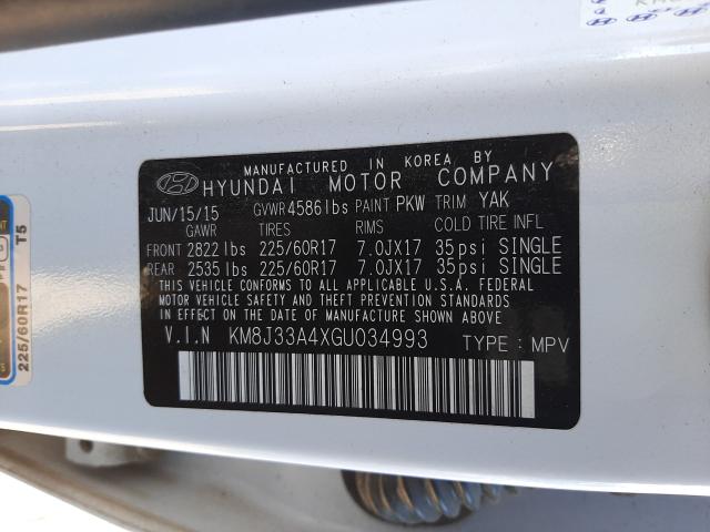 Photo 9 VIN: KM8J33A4XGU034993 - HYUNDAI TUCSON LIM 