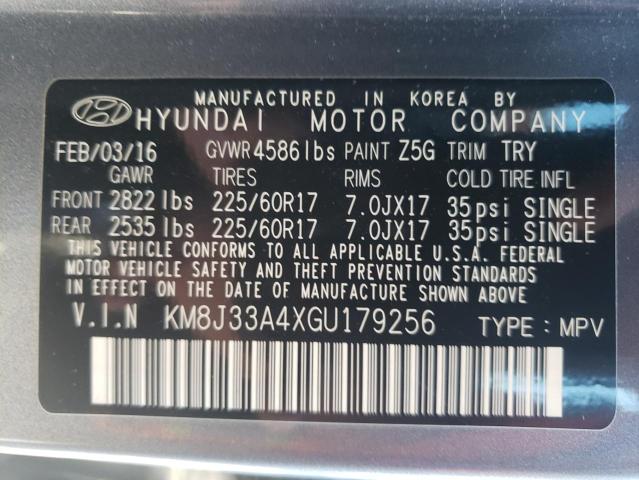 Photo 11 VIN: KM8J33A4XGU179256 - HYUNDAI TUCSON LIM 