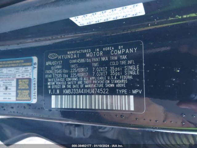 Photo 8 VIN: KM8J33A4XHU474522 - HYUNDAI TUCSON 