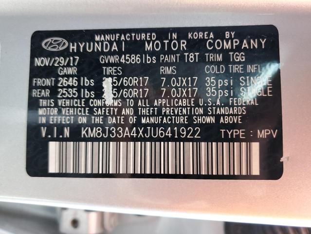 Photo 13 VIN: KM8J33A4XJU641922 - HYUNDAI TUCSON SEL 