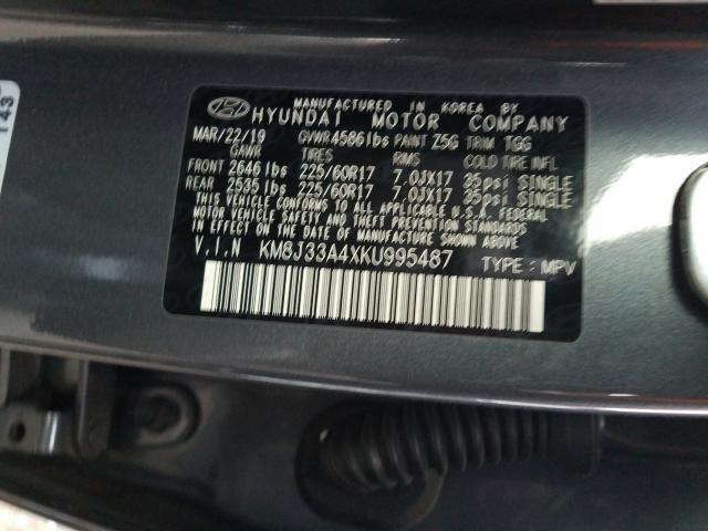 Photo 9 VIN: KM8J33A4XKU995487 - HYUNDAI TUCSON LIM 