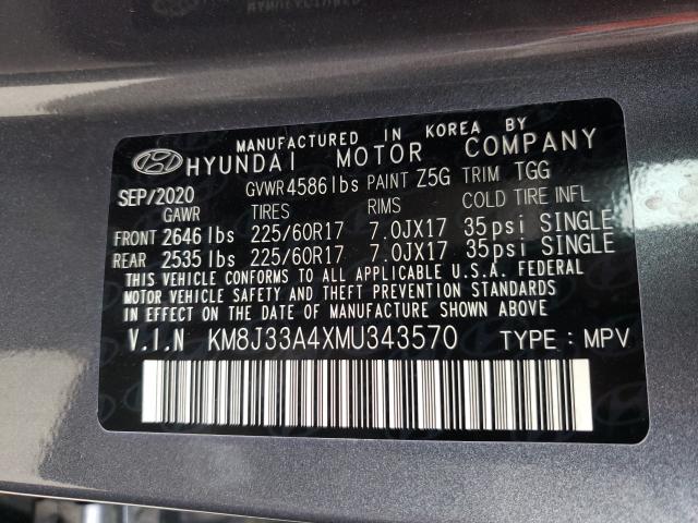 Photo 9 VIN: KM8J33A4XMU343570 - HYUNDAI TUCSON LIM 