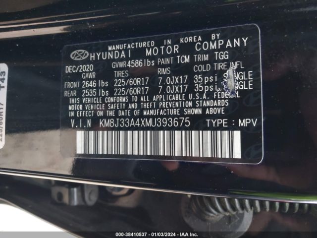 Photo 8 VIN: KM8J33A4XMU393675 - HYUNDAI TUCSON 