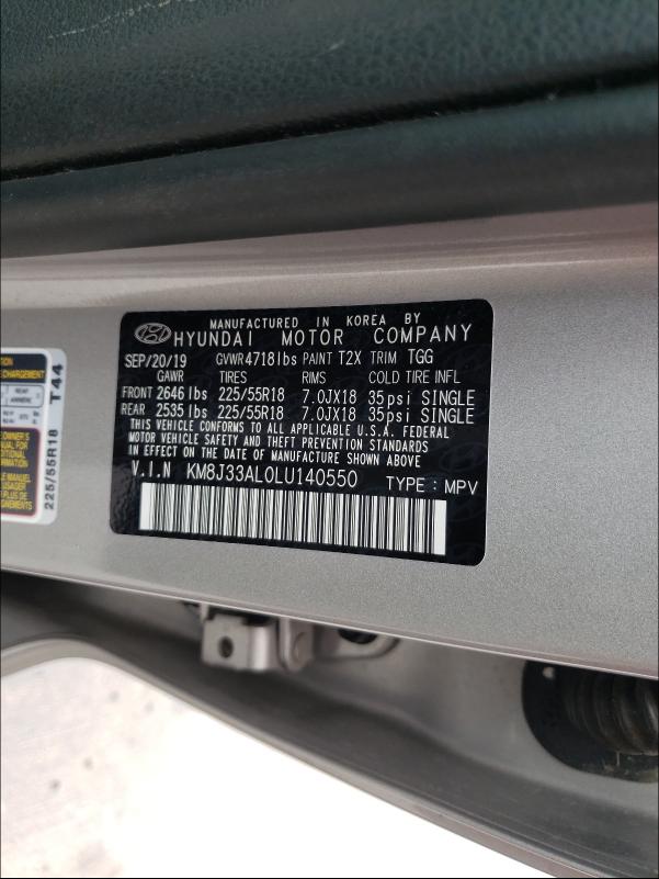 Photo 9 VIN: KM8J33AL0LU140550 - HYUNDAI TUCSON LIM 