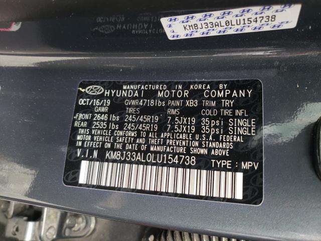 Photo 9 VIN: KM8J33AL0LU154738 - HYUNDAI TUCSON LIM 