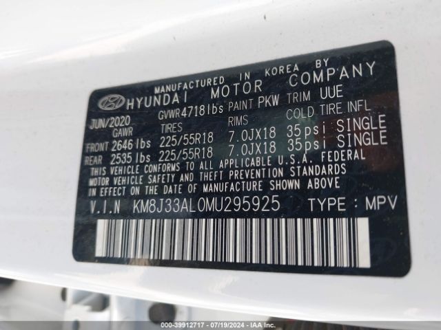 Photo 8 VIN: KM8J33AL0MU295925 - HYUNDAI TUCSON 