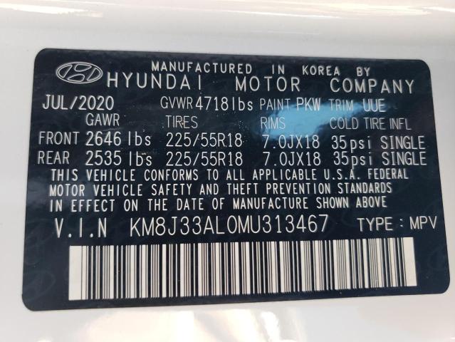 Photo 13 VIN: KM8J33AL0MU313467 - HYUNDAI TUCSON LIM 