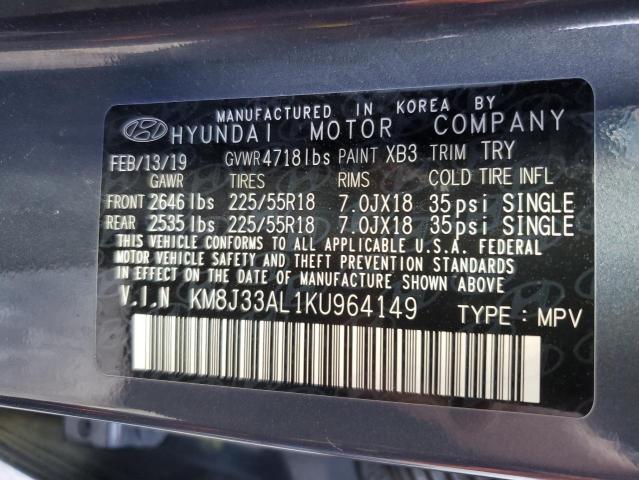 Photo 9 VIN: KM8J33AL1KU964149 - HYUNDAI TUCSON LIM 