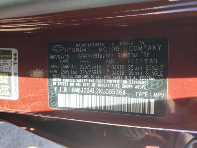 Photo 9 VIN: KM8J33AL2KU035264 - HYUNDAI TUCSON LIM 