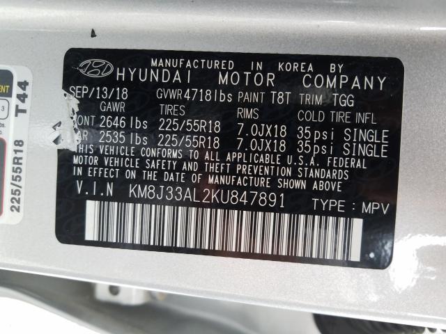 Photo 9 VIN: KM8J33AL2KU847891 - HYUNDAI TUCSON LIM 