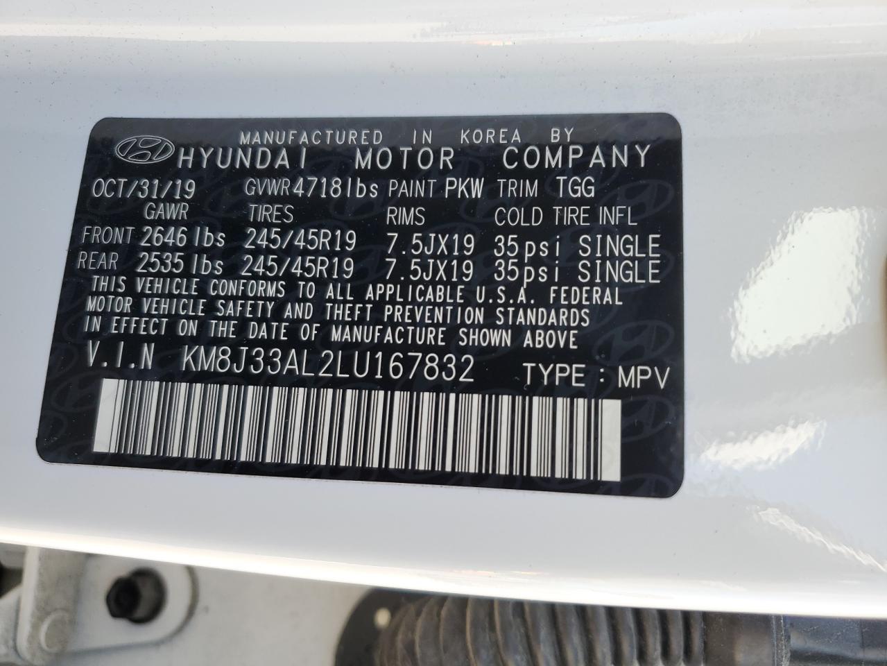 Photo 13 VIN: KM8J33AL2LU167832 - HYUNDAI TUCSON 