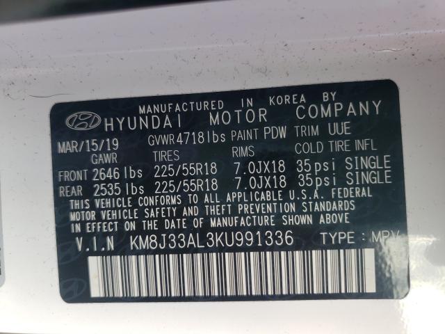 Photo 9 VIN: KM8J33AL3KU991336 - HYUNDAI TUCSON LIM 