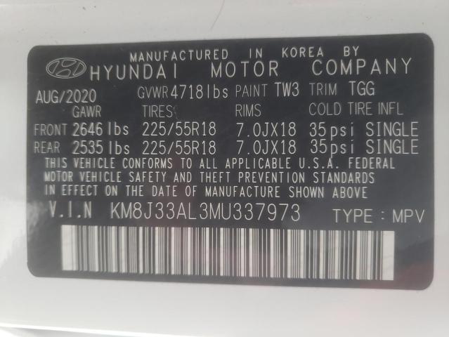 Photo 9 VIN: KM8J33AL3MU337973 - HYUNDAI TUCSON LIM 