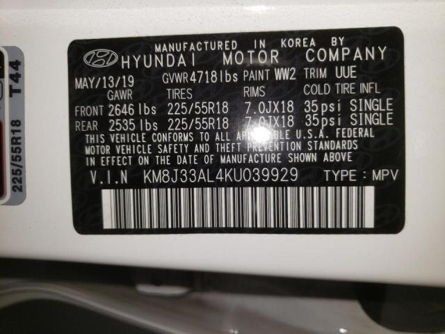 Photo 9 VIN: KM8J33AL4KU039929 - HYUNDAI TUCSON LIM 