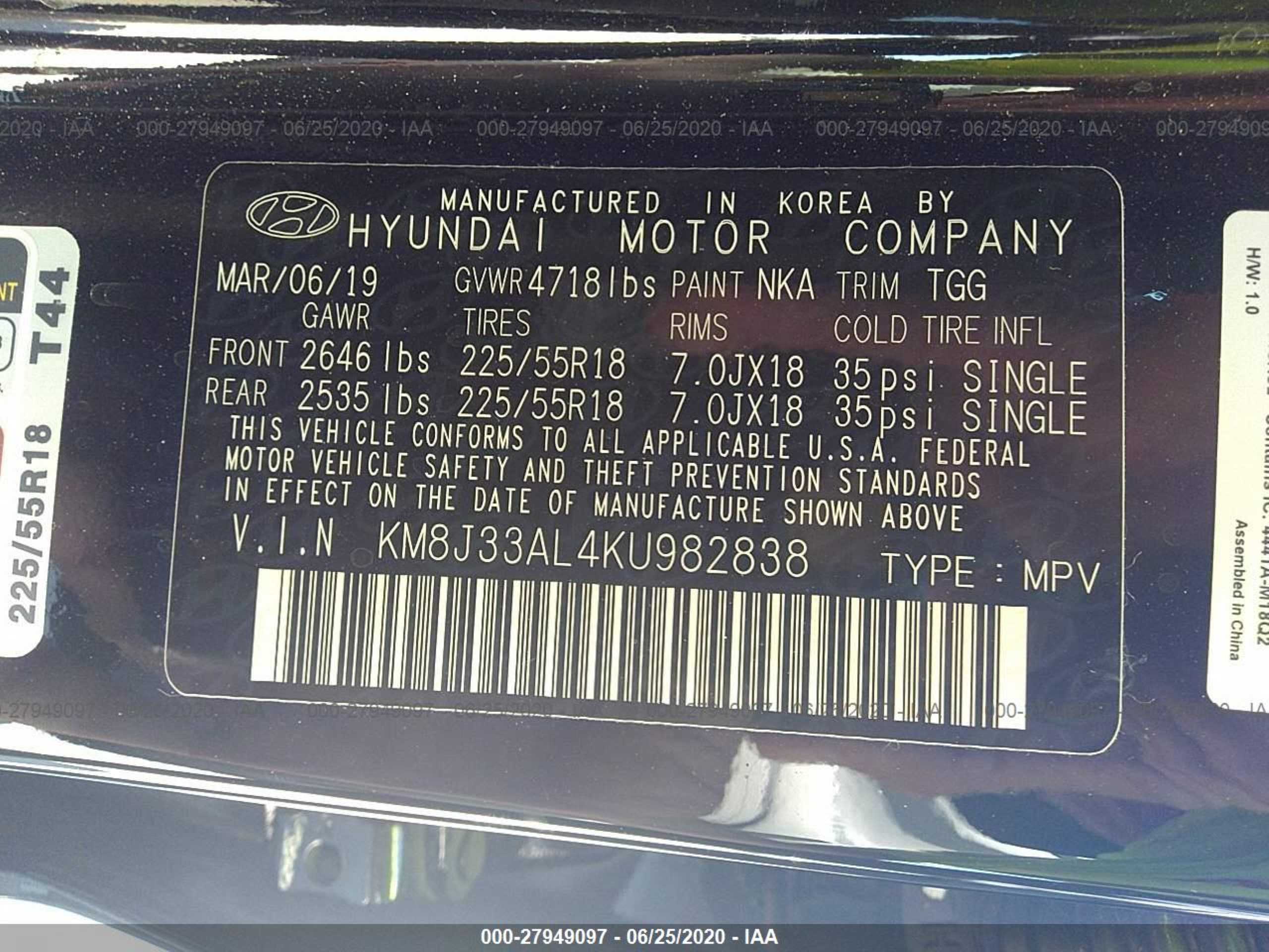 Photo 8 VIN: KM8J33AL4KU982838 - HYUNDAI TUCSON 