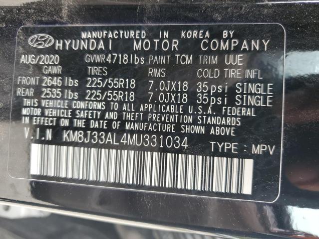 Photo 12 VIN: KM8J33AL4MU331034 - HYUNDAI TUCSON LIM 