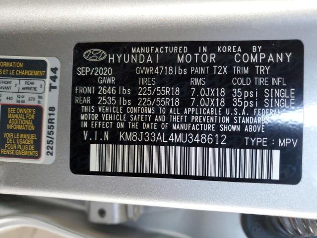 Photo 12 VIN: KM8J33AL4MU348612 - HYUNDAI TUCSON LIM 