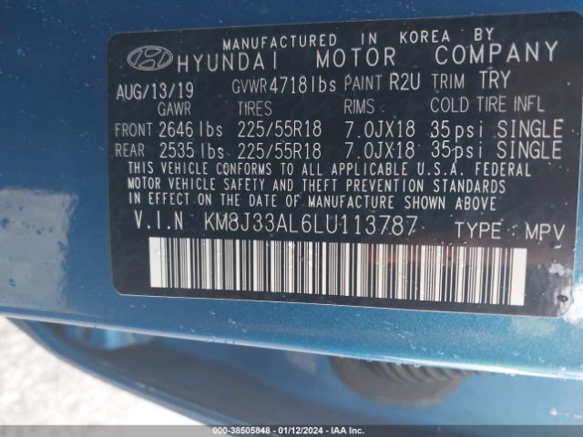 Photo 8 VIN: KM8J33AL6LU113787 - HYUNDAI TUCSON 