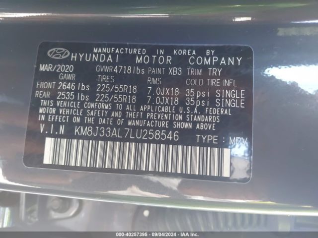 Photo 8 VIN: KM8J33AL7LU258546 - HYUNDAI TUCSON 