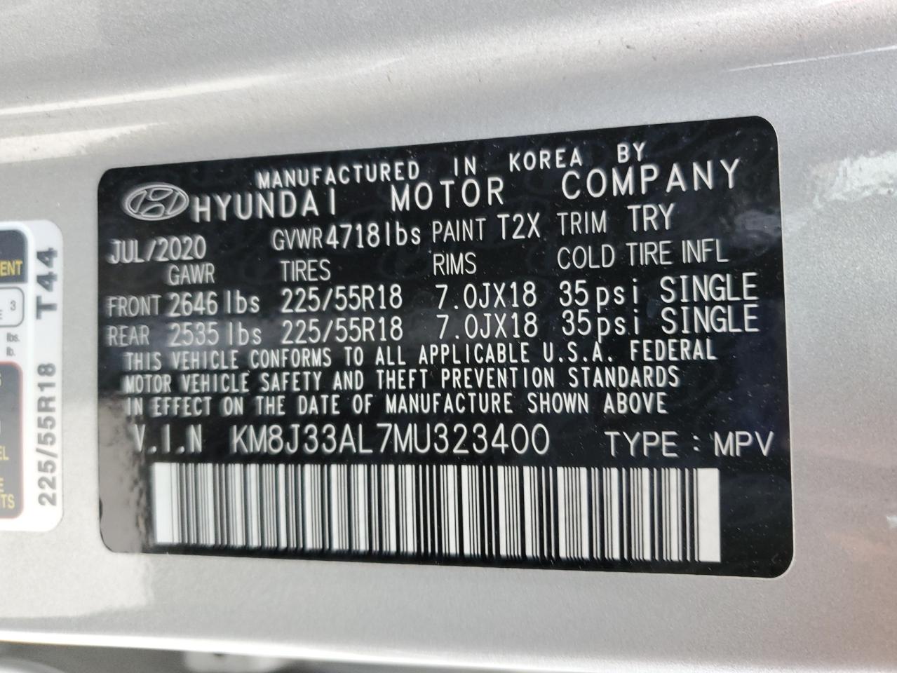 Photo 12 VIN: KM8J33AL7MU323400 - HYUNDAI TUCSON 