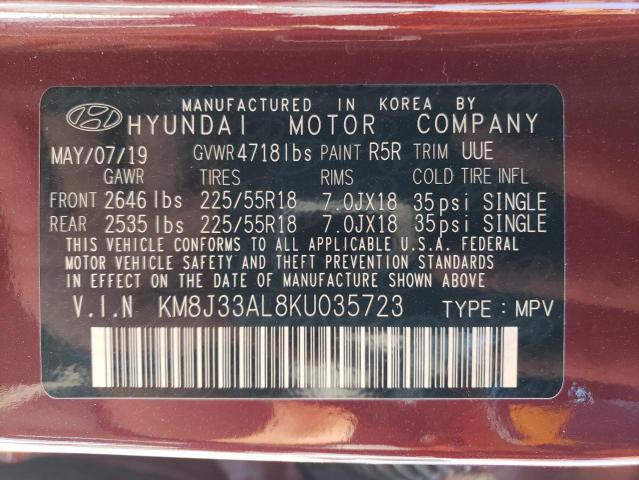 Photo 12 VIN: KM8J33AL8KU035723 - HYUNDAI TUCSON LIM 