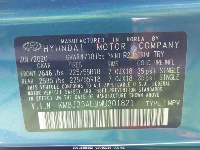 Photo 8 VIN: KM8J33AL9MU301821 - HYUNDAI TUCSON 