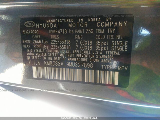 Photo 8 VIN: KM8J33AL9MU327898 - HYUNDAI TUCSON 