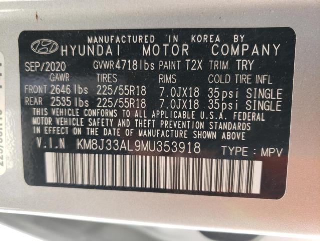 Photo 9 VIN: KM8J33AL9MU353918 - HYUNDAI TUCSON LIM 