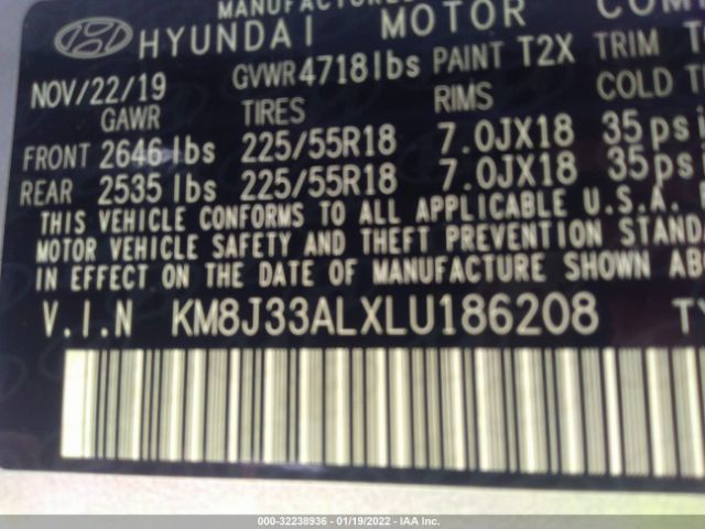 Photo 8 VIN: KM8J33ALXLU186208 - HYUNDAI TUCSON 