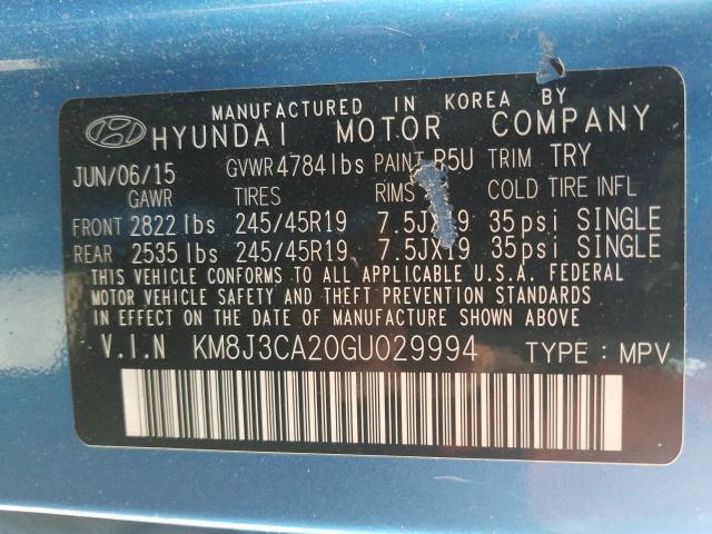 Photo 9 VIN: KM8J3CA20GU029994 - HYUNDAI TUCSON LIM 