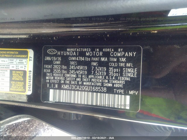 Photo 8 VIN: KM8J3CA20GU168538 - HYUNDAI TUCSON 