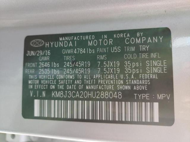 Photo 9 VIN: KM8J3CA20HU288048 - HYUNDAI TUCSON LIM 