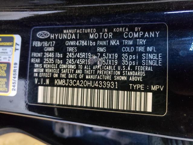 Photo 9 VIN: KM8J3CA20HU433931 - HYUNDAI TUCSON LIM 