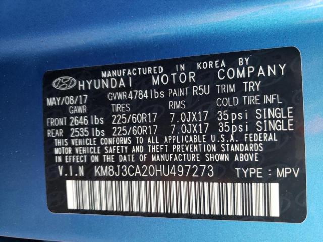 Photo 9 VIN: KM8J3CA20HU497273 - HYUNDAI TUCSON 