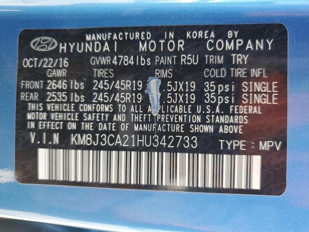 Photo 12 VIN: KM8J3CA21HU342733 - HYUNDAI TUCSON LIM 